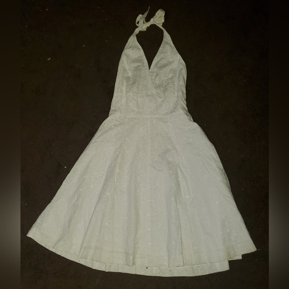 Elegant White Halter Dress
